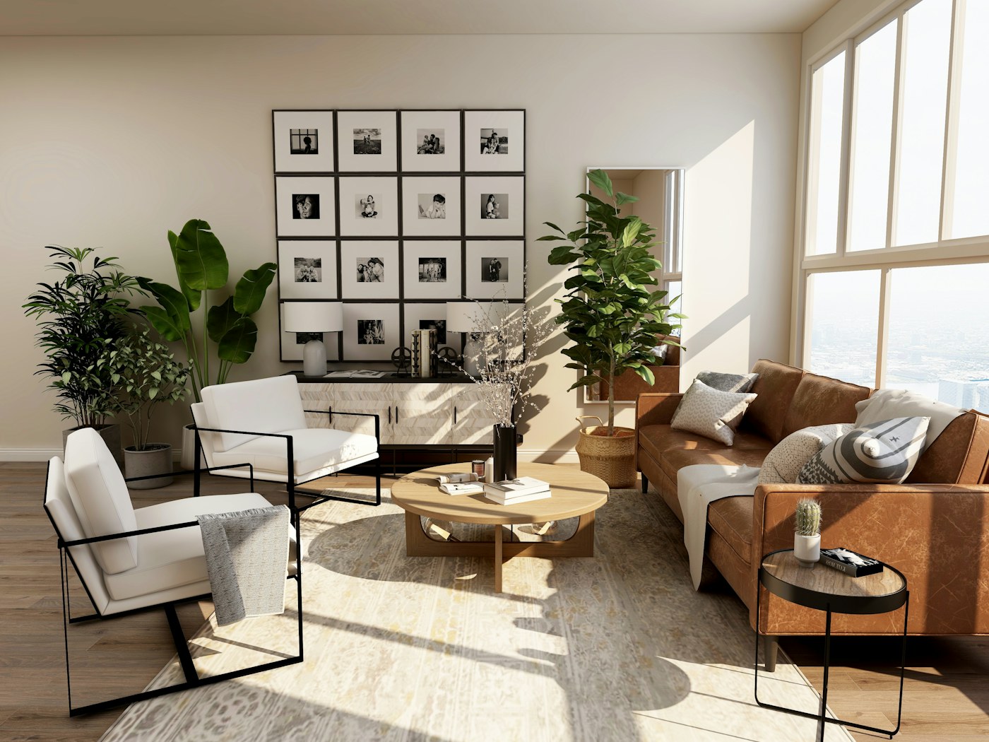 Warm, light-filled Villuxy living space